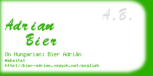 adrian bier business card